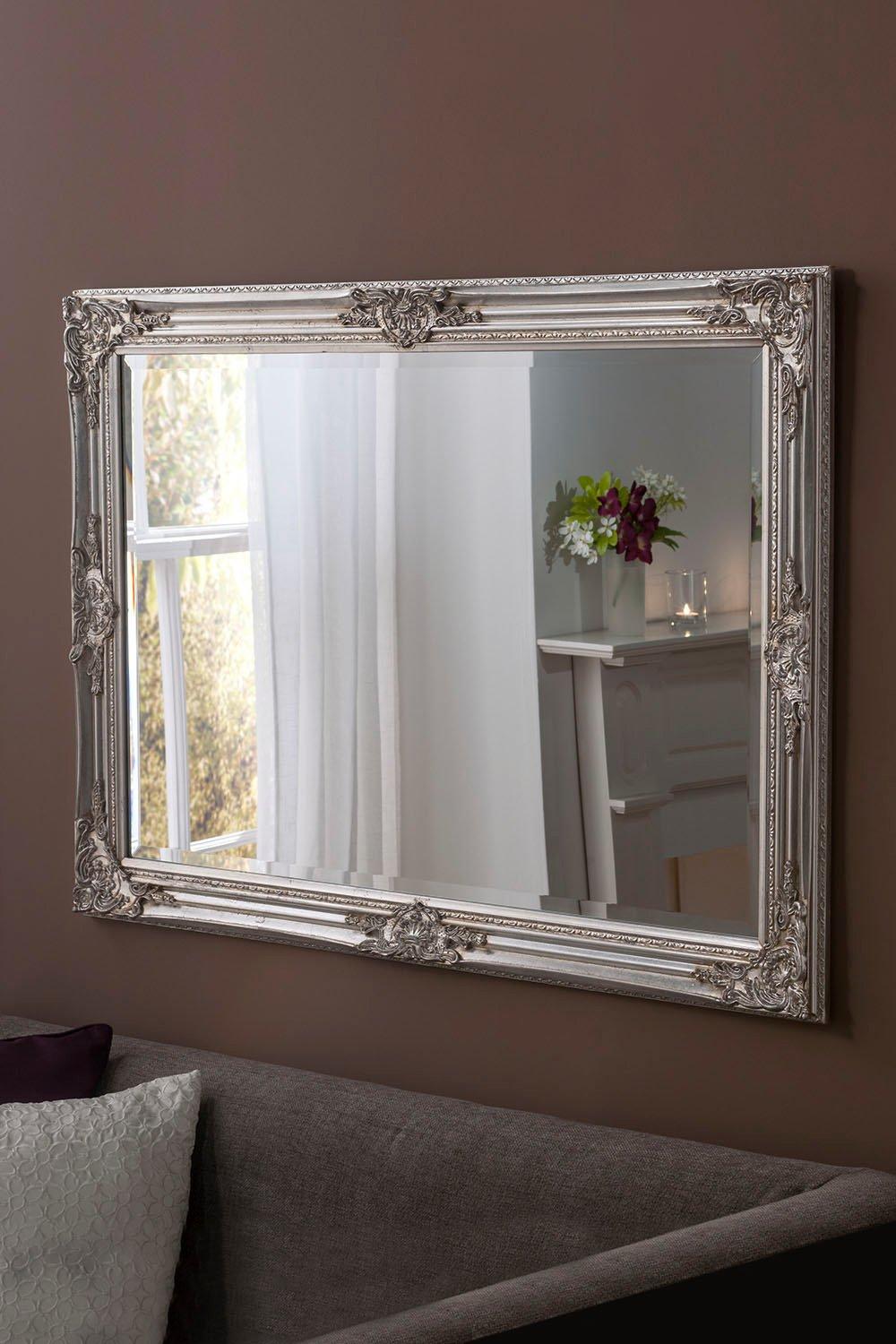 Decorative Silver Mirror 104 x 74cm